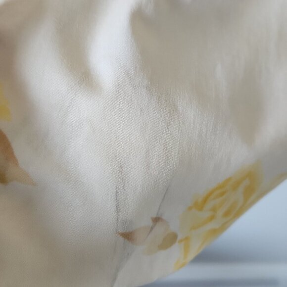 BANANA REPUBLIC | Satin Trench Coat Jacket Floral Yellow Roses Sz M - Picture 7 of 7